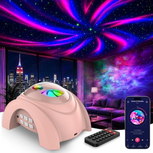 Rossetta Dual Lens Galaxy Star Aurora Projector Night Light for Bedroom by Rossetta