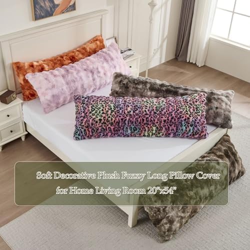 20"x54"Luxury Shaggy Faux Fur Body Pillow Cover, Bubble Fluffy Plush Bed Body - Image 5