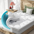 Dual Layer 4 Inch Full Size Mattress Topper, Memory Foam Mattress Topper by Qocismile