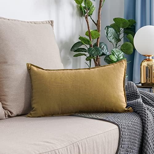 Jeanerlor Natural Cotton Linen Green Decorative 12"x20" Throw Pillow Case - Image 6