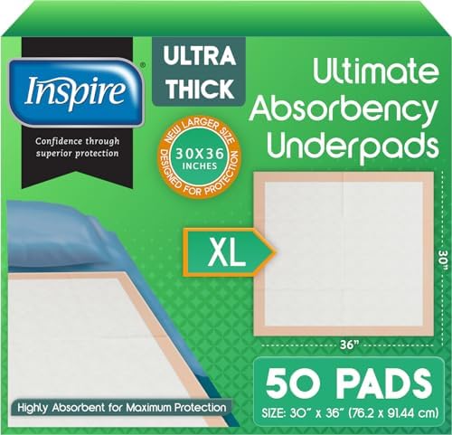 Inspire Extra Large Super Absorbent Disposable Bed Pads by Inspire