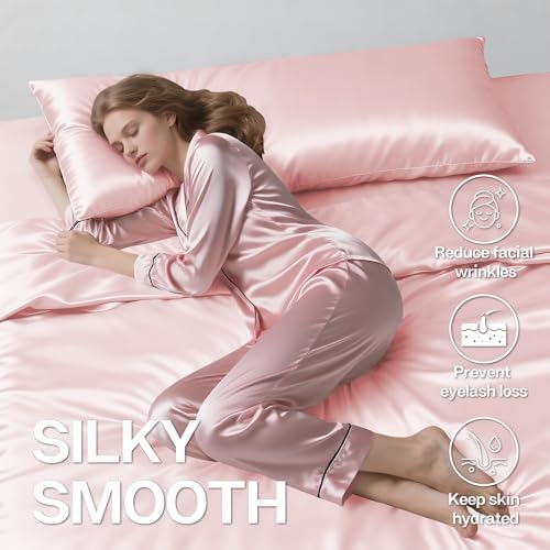 MR&HM Satin Body Pillow case, Light Pink - Image 4
