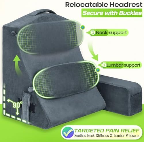19 INCH Reading Pillow for Adults, Back Pillow for Bed Sitting Up, Backrest - Image 4