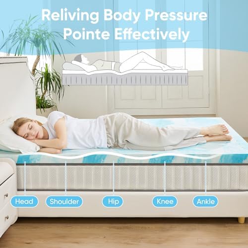 NEWBULIG 4 Inch King Cooling Gel Memory Foam Mattress Topper - Image 3