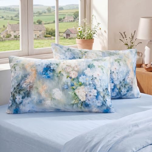Bedorm 100% Cotton Pillowcases Standard Size Pillow Cases Set of 2 Soft & - Image 4