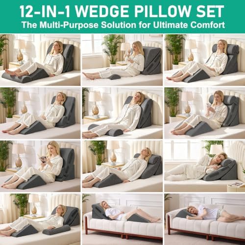 4PCS Wedge Pillow Set for After Surgery, Orthopedic Bed Wedge Pillow for Back - Image 5