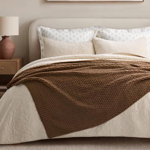 EVERGRACEHOME Chunky Chenille Knit Throw Blanket, 60 x 80, Burnt Orange - Image 4