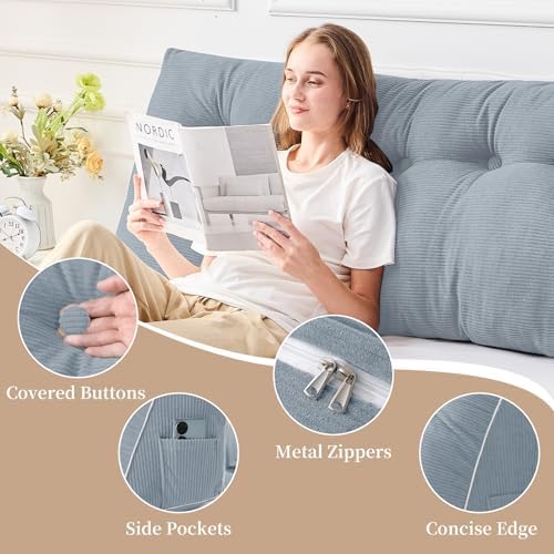 Sasttie Headboard Pillow King, Wedge Pillow Headboard - Image 4