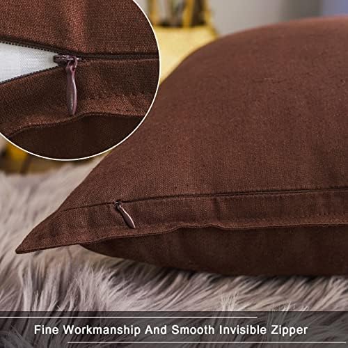 Jeanerlor Set of 2 20"x20" Pillowcase Cousion Cover Decor Cotton Linen - Image 3