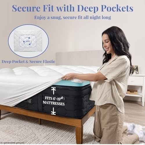 OhGeni Cooling 4 Inch Twin Size Dual Layer Mattress Topper, 2 Inch Gel Memory - Image 6