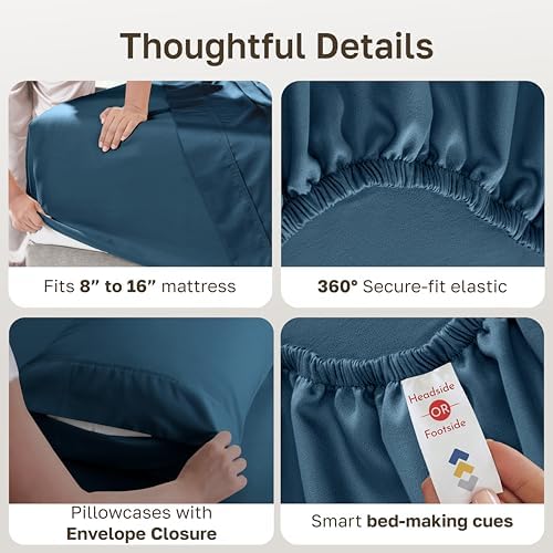 California Design Den 100% Cotton Sateen King Size Sheets - Image 4