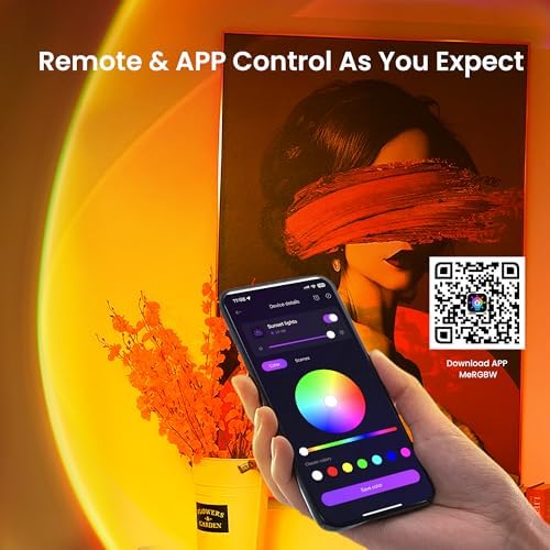 Tsrarey Sunset Lamp Projection, Not Only 21 Colors Sunset Lights, 180 Degree Rotation Led Light, Push Button Switch & APP Control Projector for Party Bedroom Decor - Image 3