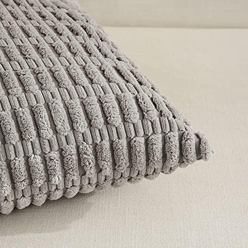 Fancy Homi 4 Packs Grey Decorative Throw Pillow Covers 14x24 Inch - Image 4