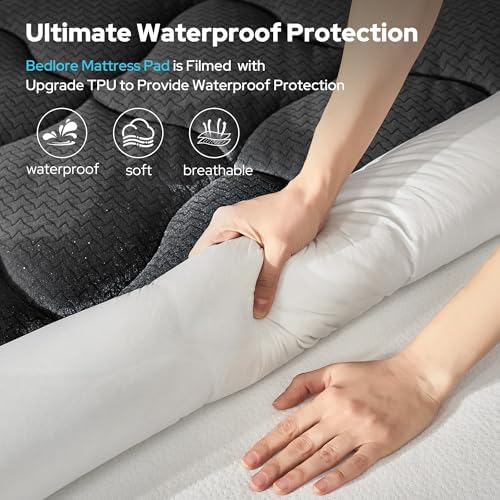 BEDLORE Waterproof Twin Mattress Pad, Breathable Mattress Protector - Image 3