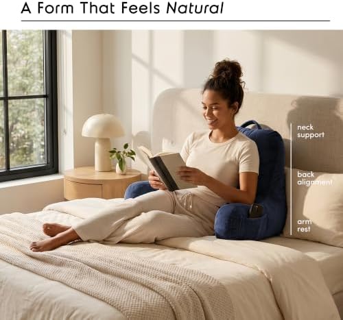 Nestl Reading Pillow for Bed, Back Pillow for Sitting Up in Bed - Image 2