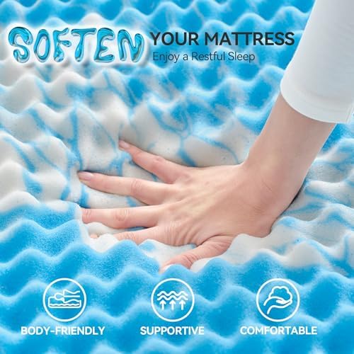 SINWEEK 2 Inch Egg Crate Memory Foam Mattress Topper King Size, Soft Mattress - Image 5