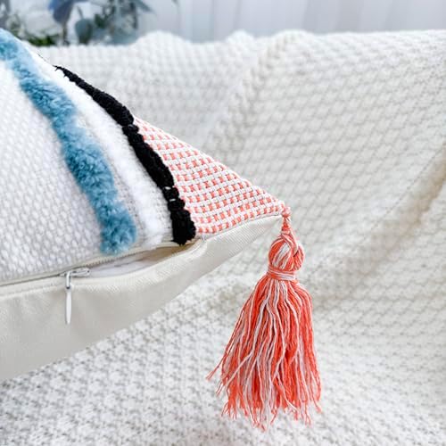 NUYECY Boho Throw Pillow Covers 16x16 Aesthetic Neutral Boucle Couch Pillow - Image 3