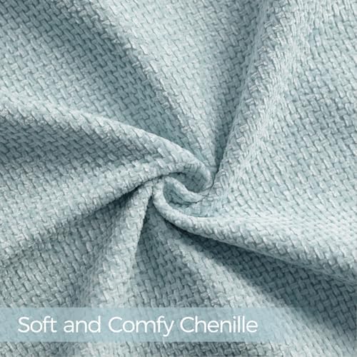 a moment Baby Blue Chenille Throw Pillow Covers 22x22 Inch Pack of 2 Modern - Image 5