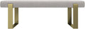 VANT Upholstered Bed Bench - Ribbed Stone - Burnished Brass - Contemporary Modern, Bedroom Bench Seat, Hallway, or Entryway