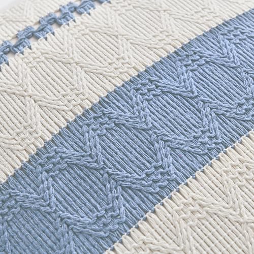 Fancy Homi Set of 2 Boho Light Blue Decorative Throw Pillow Cover 22x22 Inch - Image 4