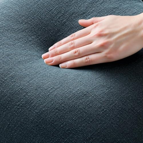 MIULEE Boho Linen Fringe Decorative Throw Pillow Covers Navy Blue 18x18 - Image 2