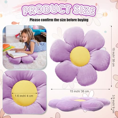 Reginary 4 Pcs Flower Floor Pillow Cushion Kids - Image 2