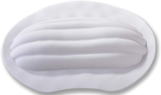 Sfiery Bathtub Pillow, TPE Bath Tub Headrest with Strong Suction Cups, Non Slip,Waterproof for Tub,Head Neck Good Support, White