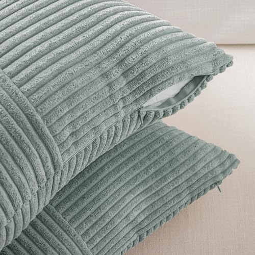 Fancy Homi 2 Packs Grey Blue Lumbar Decorative Throw Pillow Covers 14x22 Inch - Image 4
