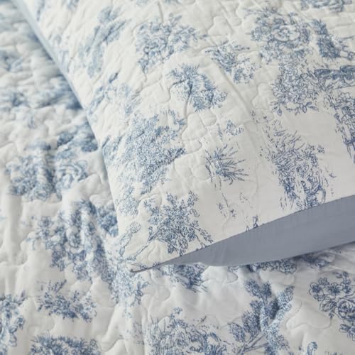 Brandream Quilted Pillow Shams Set of 2 Standard Size Cotton Pillow Cases Toile - Image 3
