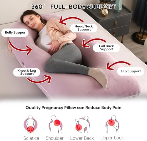 U Shaped Pregnancy Pillow for Sleeping, Maternity Body Pillow for Women - Image 4