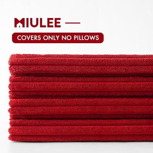 MIULEE Soft Corduroy Decorative Throw Pillow Covers Christmas Red 16x16 - Image 6