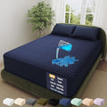OhGeni 100% Waterproof Mattress Protector, King Size Navy Soft Bamboo Viscose by OhGeni