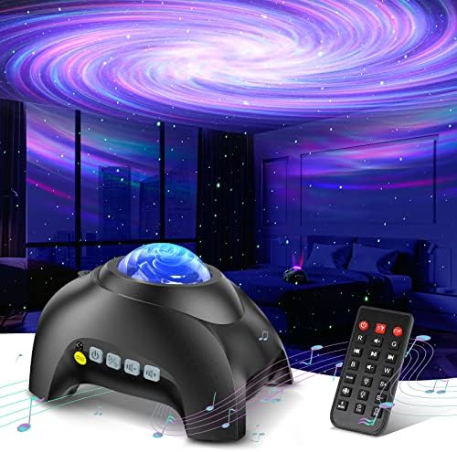 Northern Galaxy Light Aurora Projector with 33 Light Effects, Night Lights LED Star Projector for Bedroom Nebula Lamp, Remote Control, White Noises, Bluetooth Speaker for Parties, Jet Black by HODANSLIGHTPROJECTOR