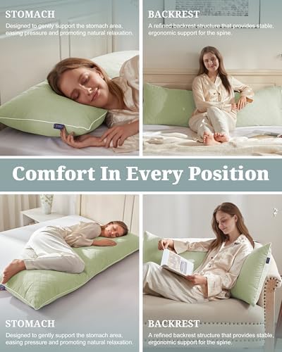 YZ HOME Long Body Pillow for Adults, Firm Body Pillow Shredded Memory Foam - Image 5