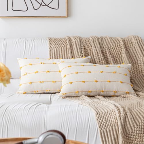 YEENAASY Boho Throw Pillow Covers 12x20 Set of 2 Farmhouse Pillow Cases - Image 6