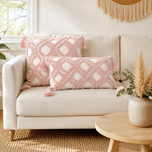 Boho Throw Pillow Covers 18x18 Tufted - Image 3
