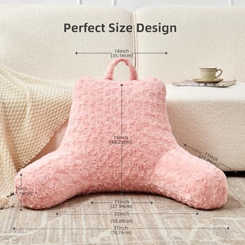 Reading Pillow, Rose Velvet Back Pillow - Image 4