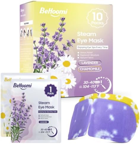 BeHoomi Steam Eye Mask, 10 Packs Heated Eye Mask, Self Heating Disposable Warm by BeHoomi