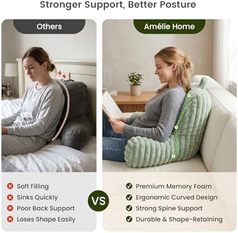Faux Fur Reading Pillow for Bed, Kids Back Support Pillow - Image 2