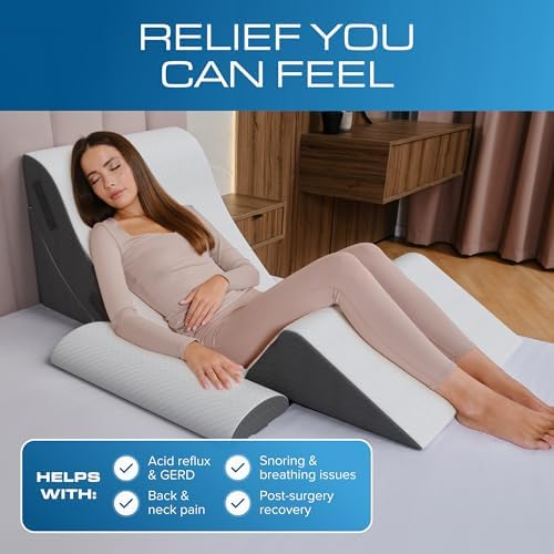 Kolbs 4pcs Orthopedic Bed Wedge Pillow Set | Stylish Chic Plush Velvet Cover | - Image 5