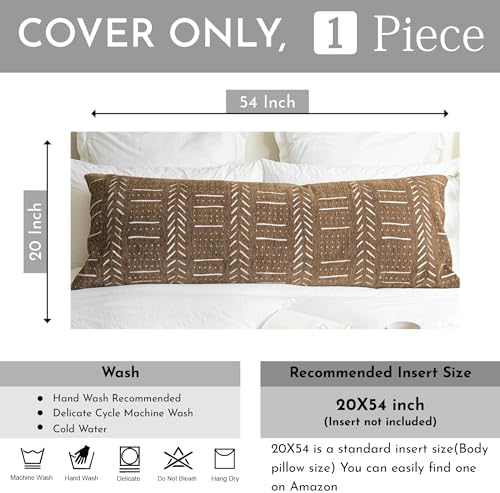 BlissBlush Decorativew Boho Body Pillow Cover 20x54, Boho Textured Oversize - Image 3