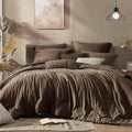 Monbix California King Comforter Set 7 Pieces Chocolate Brown Bed in a Bag by Monbix
