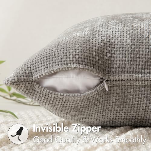 MIULEE Decorative Lumbar Throw Pillow Covers 12x20 Inch Light Gray 2 Pack - Image 6