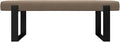 VANT Upholstered Bed Bench - Ribbed Taupe - Matte Black - Contemporary Modern, Bedroom Bench Seat, Hallway, or Entryway
