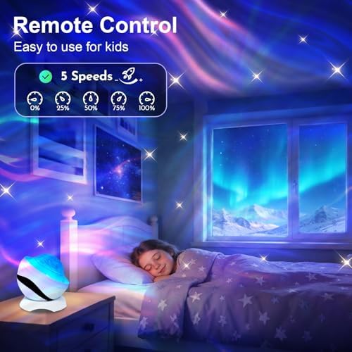3 in 1 Light Projector for Room Decor Aesthetic, Northern Lights Projector, Ocean Lamp & Galaxy Projector for Bedroom Decor, Valentine's Day Gifts for Adults Teen Girl Gifts Ambient Lighting - Image 2