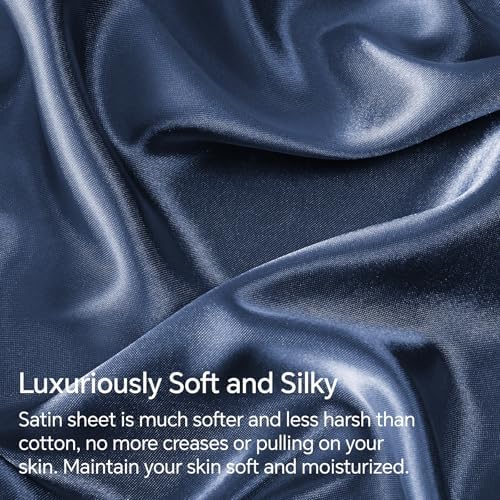 BEDELITE Satin Sheets Full Size Bed Set, 4 Pieces - Image 3
