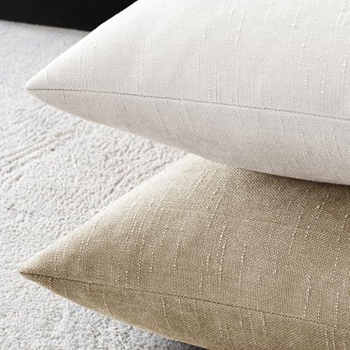MIULEE Textured Chenille Throw Pillow Covers 18x18 Inch White - Image 5