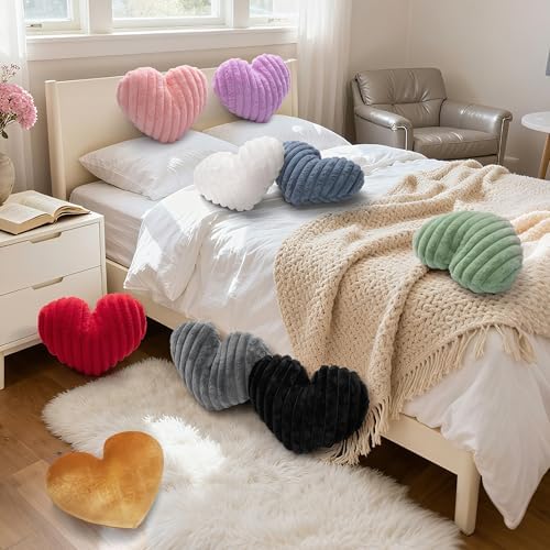 16 Inch Heart Pillow Cute Soft Decorative Throw Pillows, Heart Shaped Fluffy - Image 3
