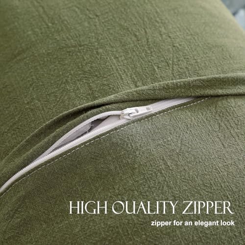 patdrea Vintage Green Linen Throw Pillow Covers - Image 5