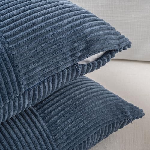 Fancy Homi 2 Packs Dusty Blue Samll Decorative Throw Pillow Covers 12x12 Inch - Image 4